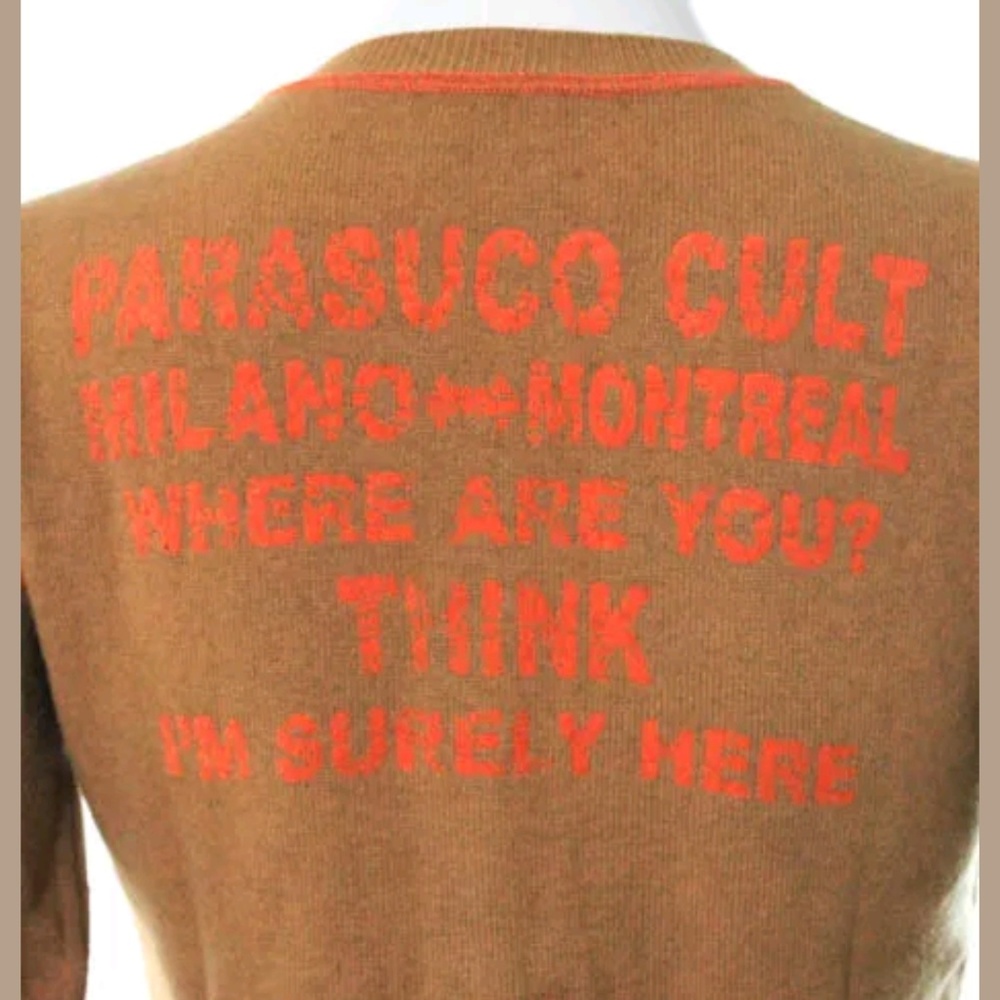 Parasuco wool crew neck half button down sweater 4 - Picture 4 of 6